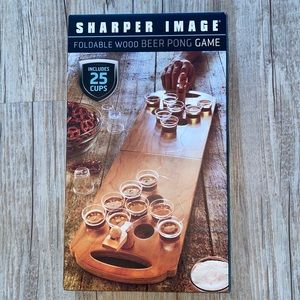 Sharper Image Foldable Wood Beer Pong Game
